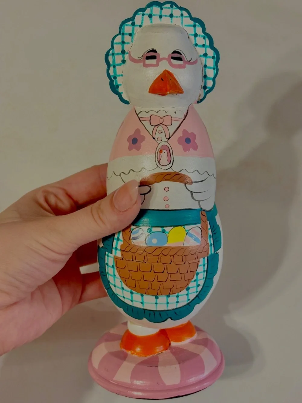 Vintage Nesting Dolls Chickens Hen Handpainted Wooden Cottage Grandma Retro